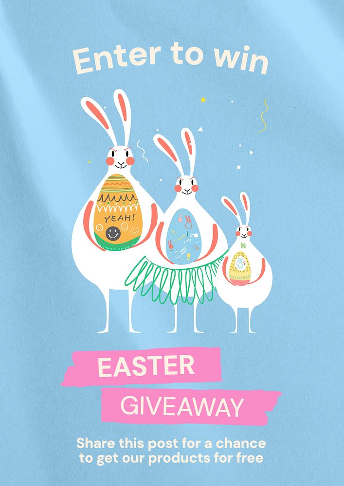 Easter giveaway  poster template, editable text and design