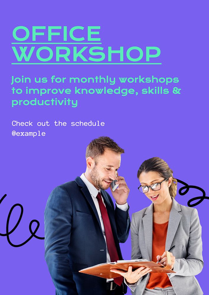 Corporate workshop  poster template, editable text and design