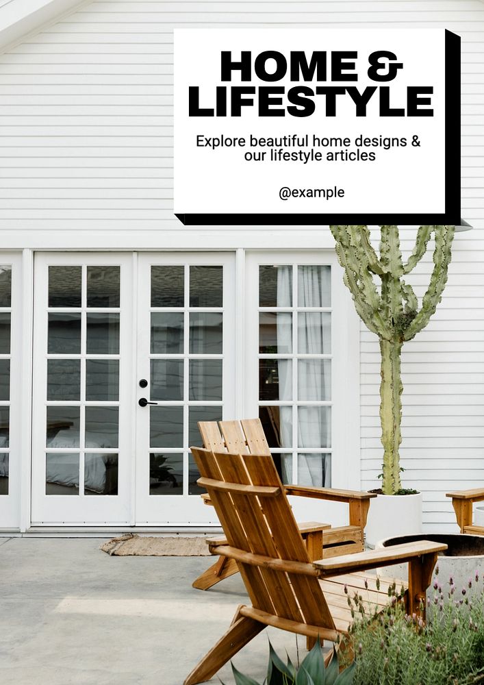 Home & lifestyle poster template, editable text and design