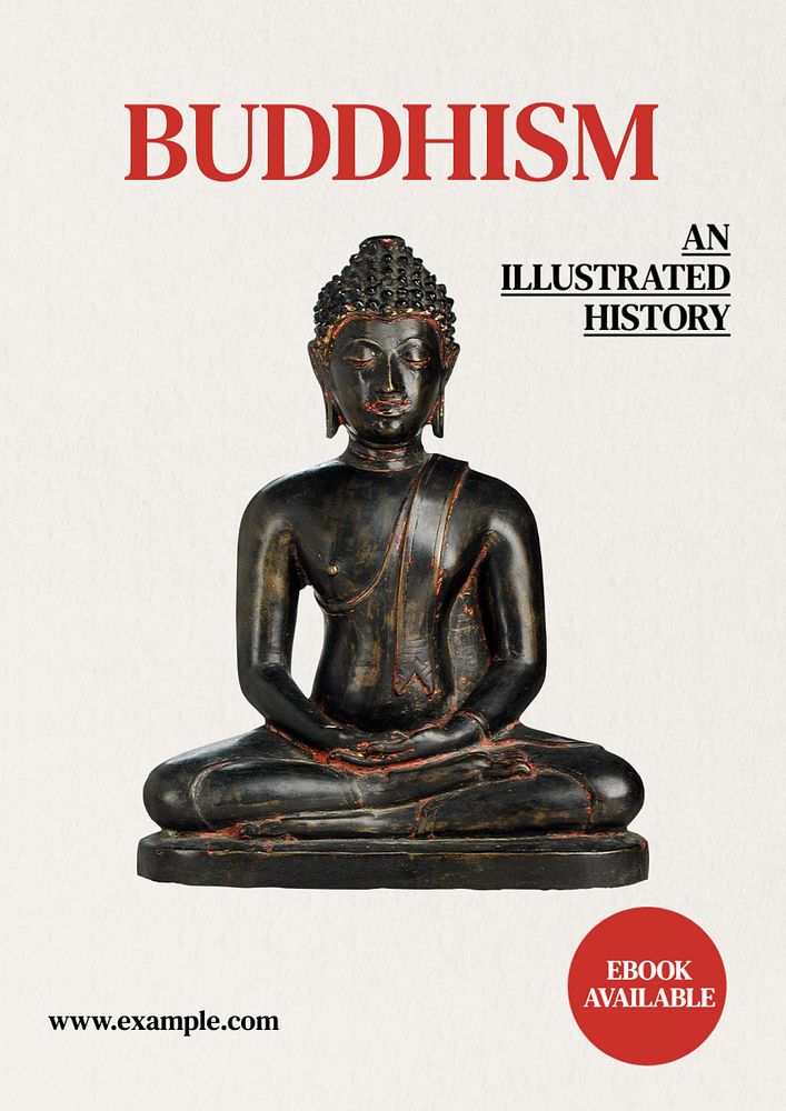 Buddhism history  poster template, editable text and design