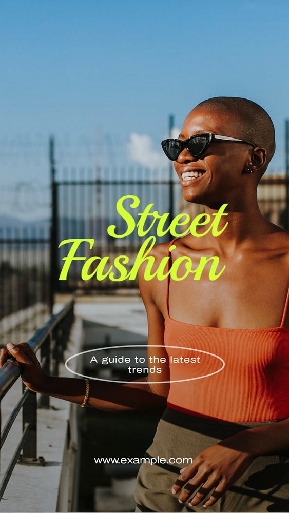 Street fashion Instagram story template, editable text