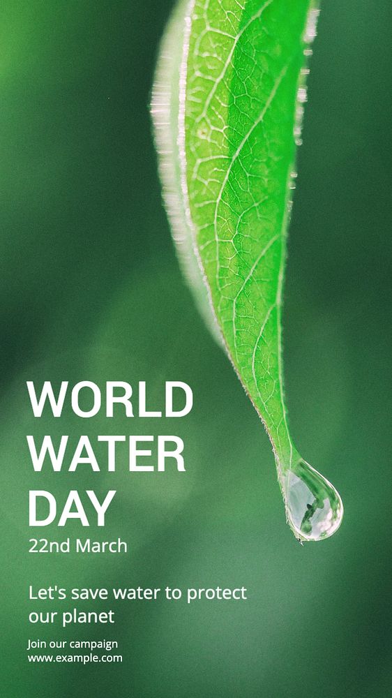 World water day Instagram story template, editable text