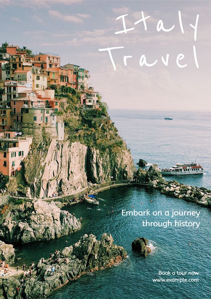 Italy travel poster template, editable text and design