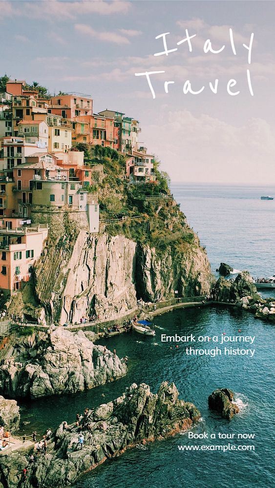 Italy travel Instagram story template, editable text