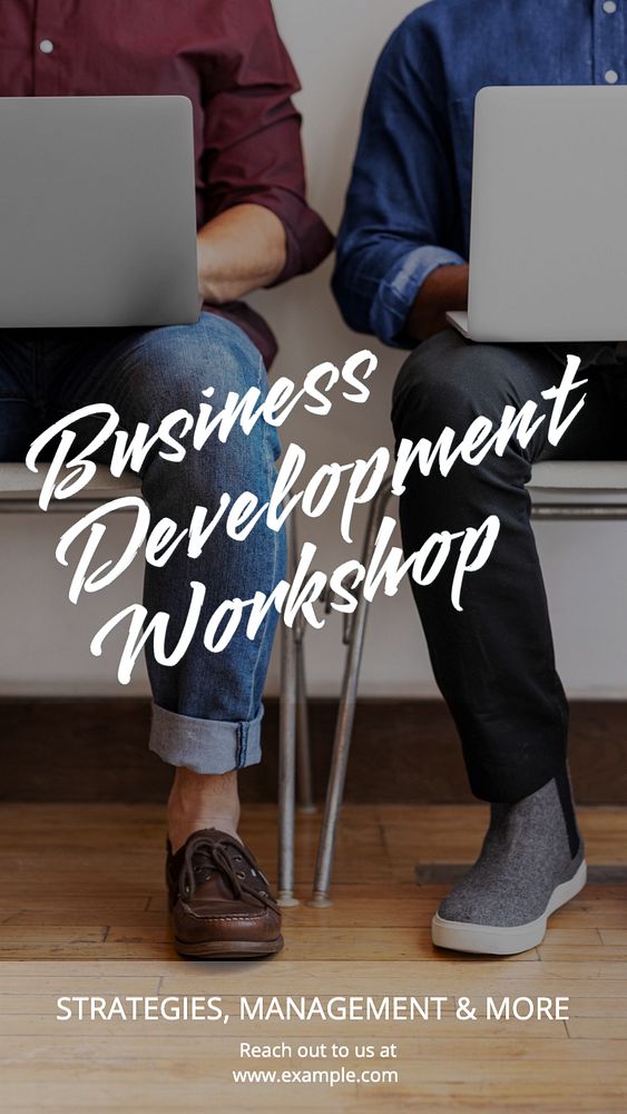 Business development workshop Instagram story template, editable text