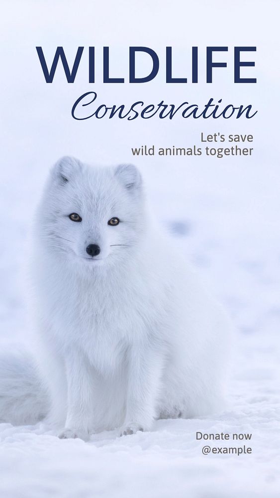 Wildlife conservation  Instagram story template, editable text