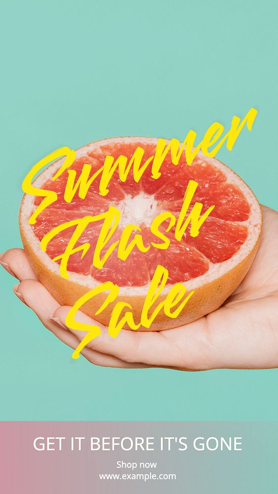 Summer flash sale Instagram story template, editable text