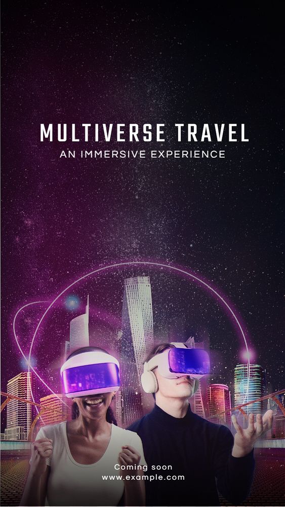 Multiverse travel Instagram story template, editable text