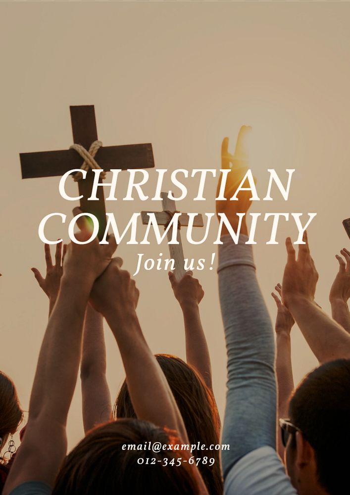 Christian community poster template, editable text and design