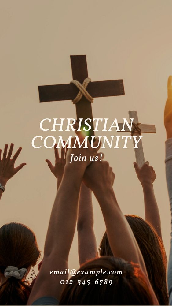 Christian community Instagram story template, editable text