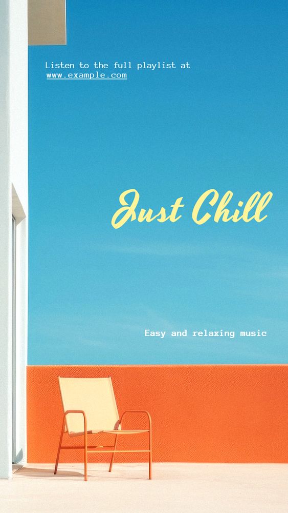 Chill music Instagram story template, editable text