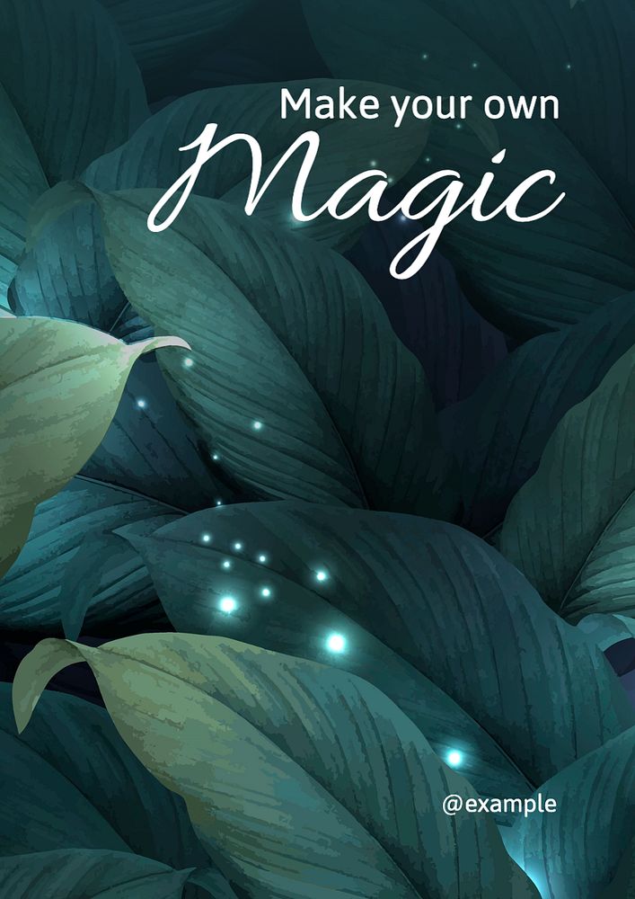 Make your own magic quote  poster template, editable text and design