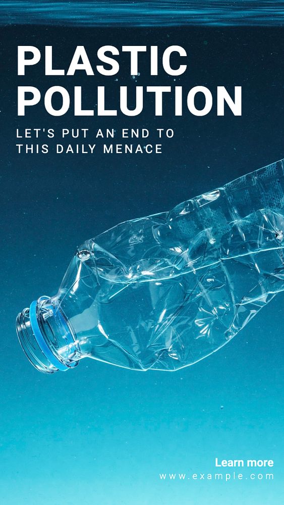 Plastic pollution Instagram story template, editable text