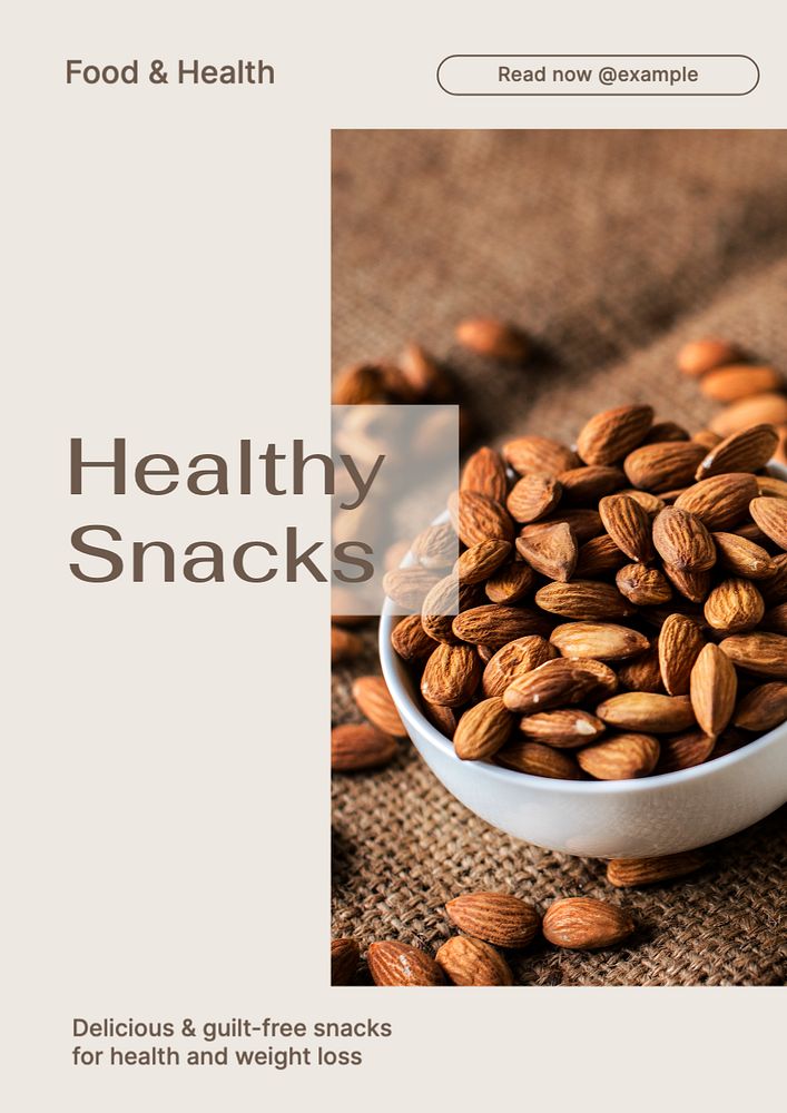 Healthy snacks  poster template, editable text and design