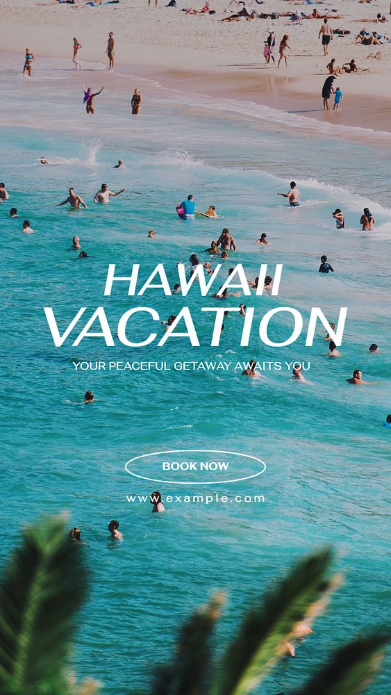 Hawaii vacation  Instagram story template, editable text