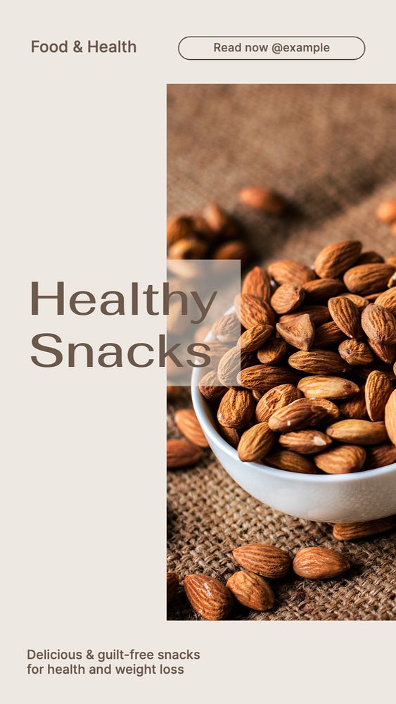 Healthy snacks  Instagram story template, editable text