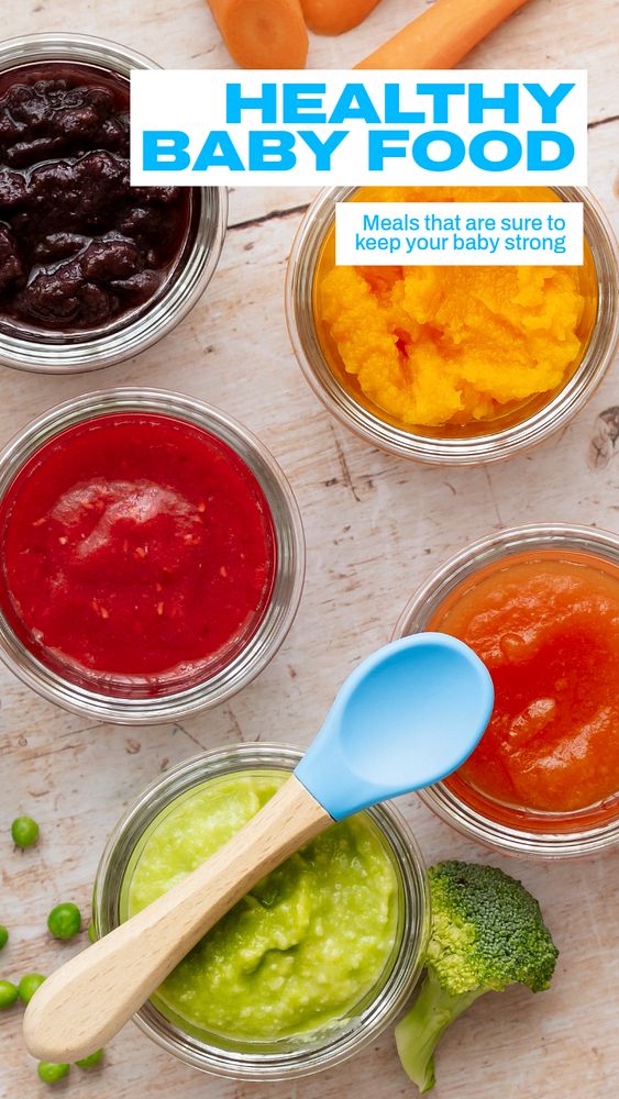 Healthy baby food Instagram story template, editable text