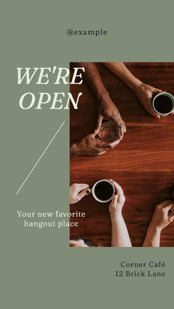 We're open  Instagram story template, editable text