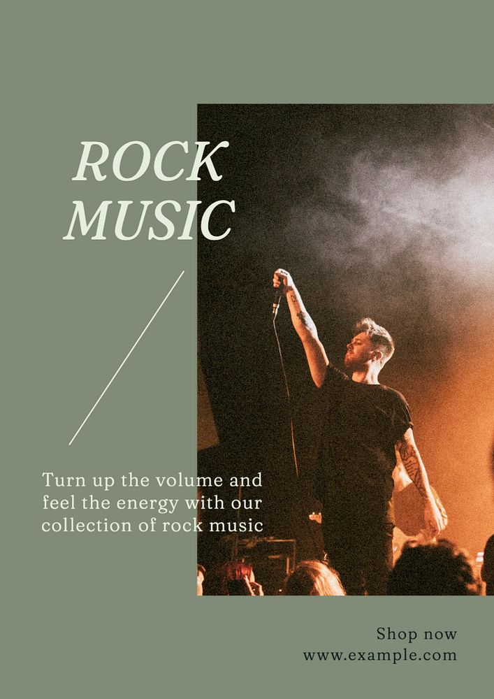 Rock music  poster template, editable text and design