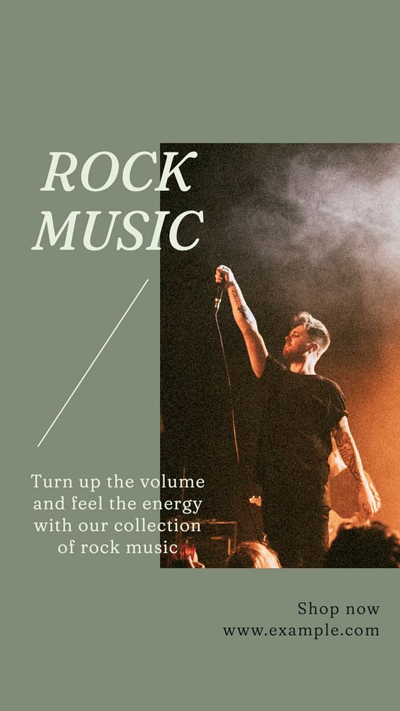 Rock music  Instagram story template, editable text