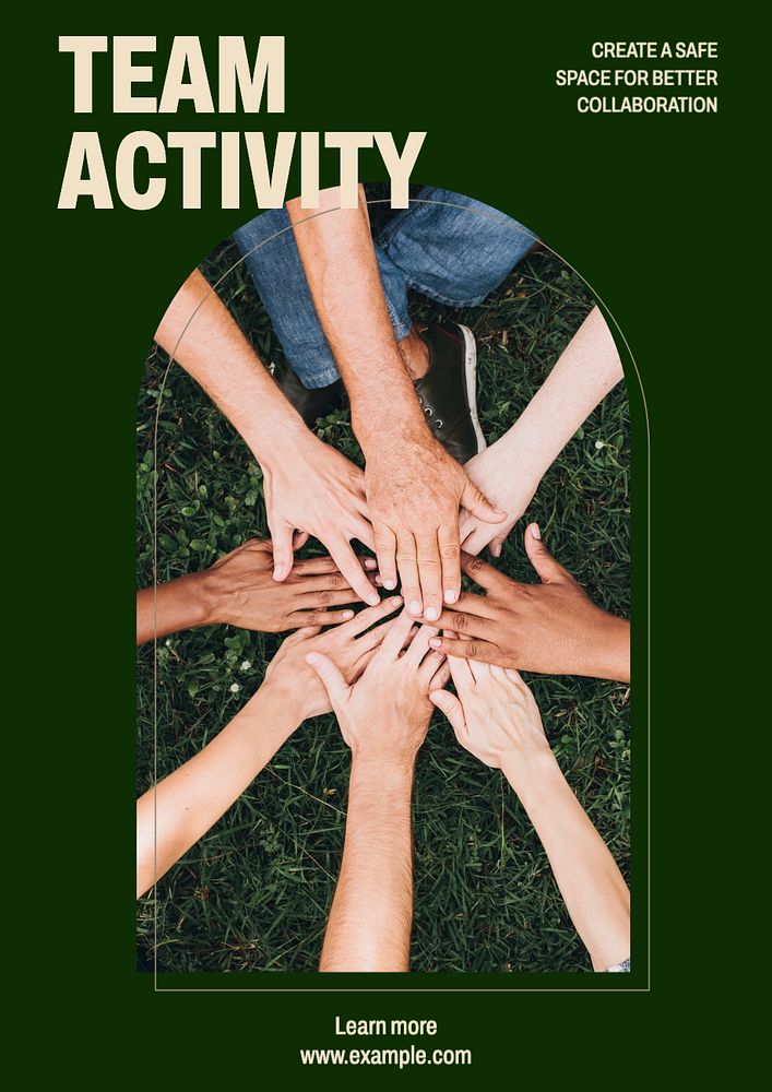 Team activity  poster template, editable text and design