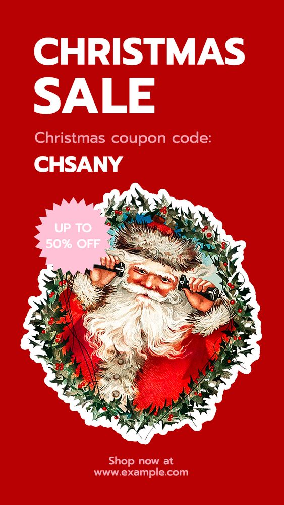 Christmas sale Instagram story template, editable text