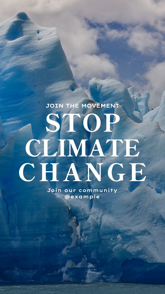 Stop climate change  Instagram story template, editable text