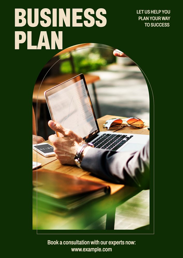 Business plan  poster template, editable text and design