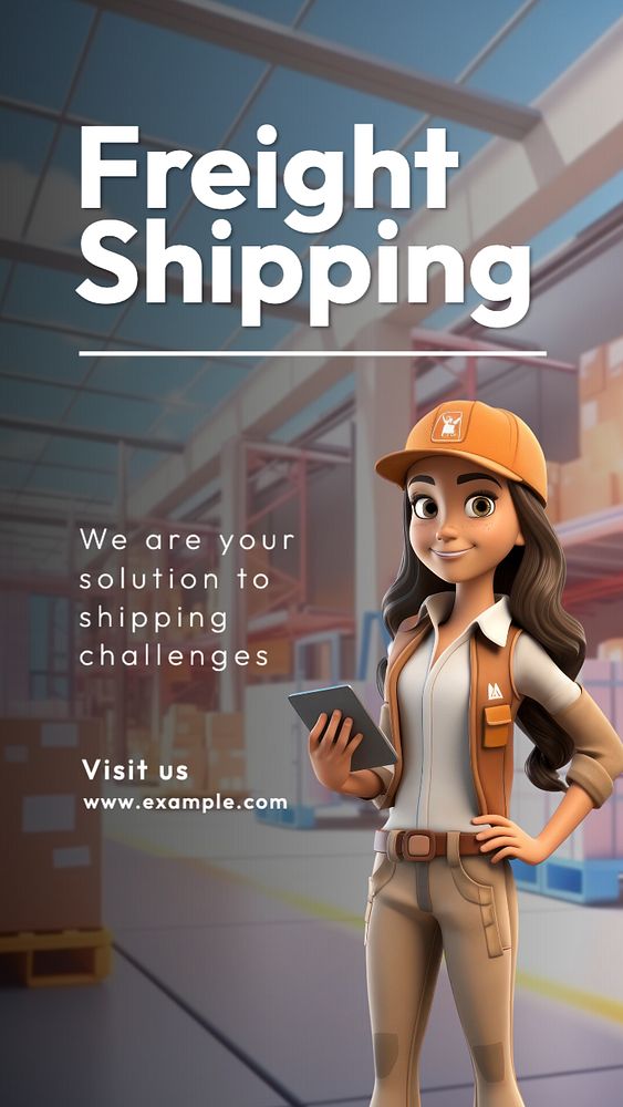 Freight shipping  Instagram story template, editable text