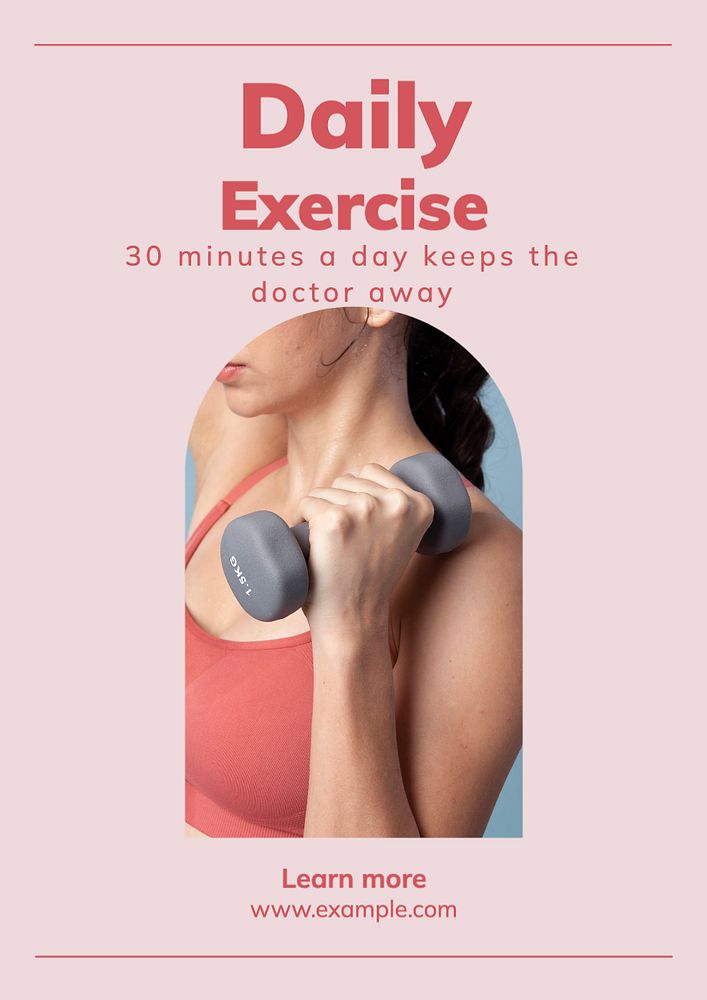 Daily exercise poster template, editable text and design