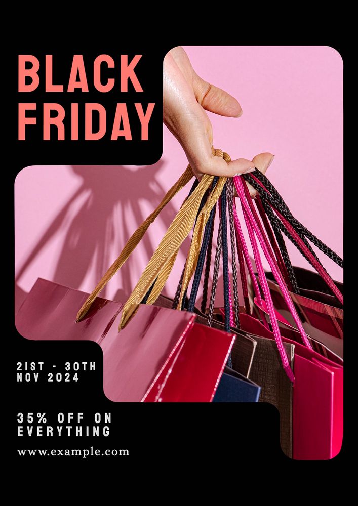 Black Friday  poster template, editable text and design