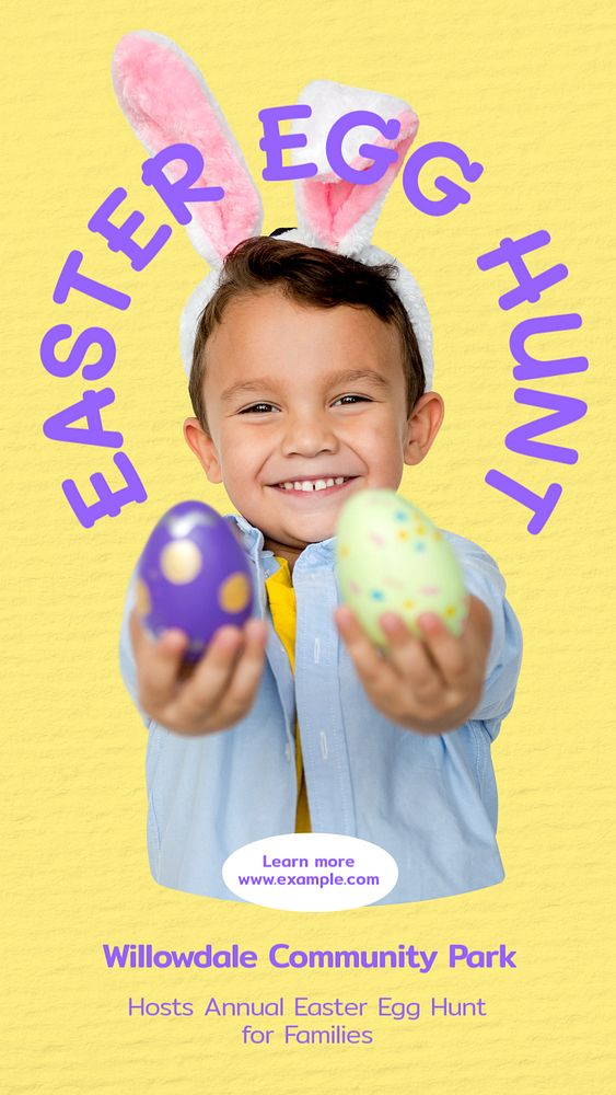 Easter egg Instagram story template, editable text