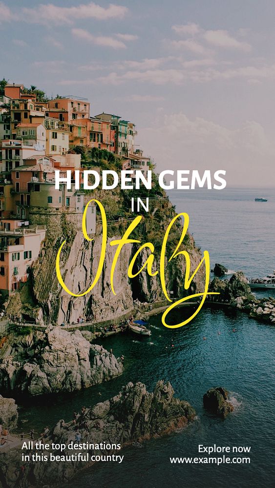 Italy & travel  Instagram story template, editable text