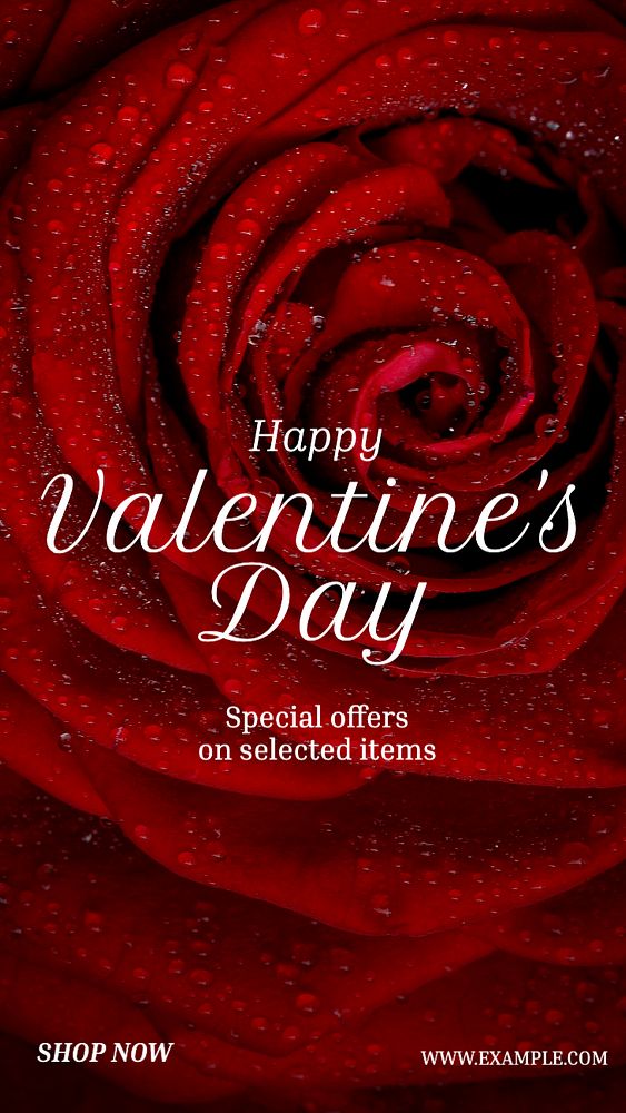 Valentine's day sale Instagram story template, editable text