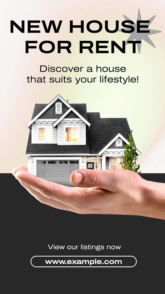 New house Instagram story template, editable text