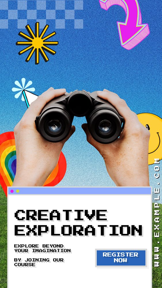 Creative exploration  Instagram story template, editable text