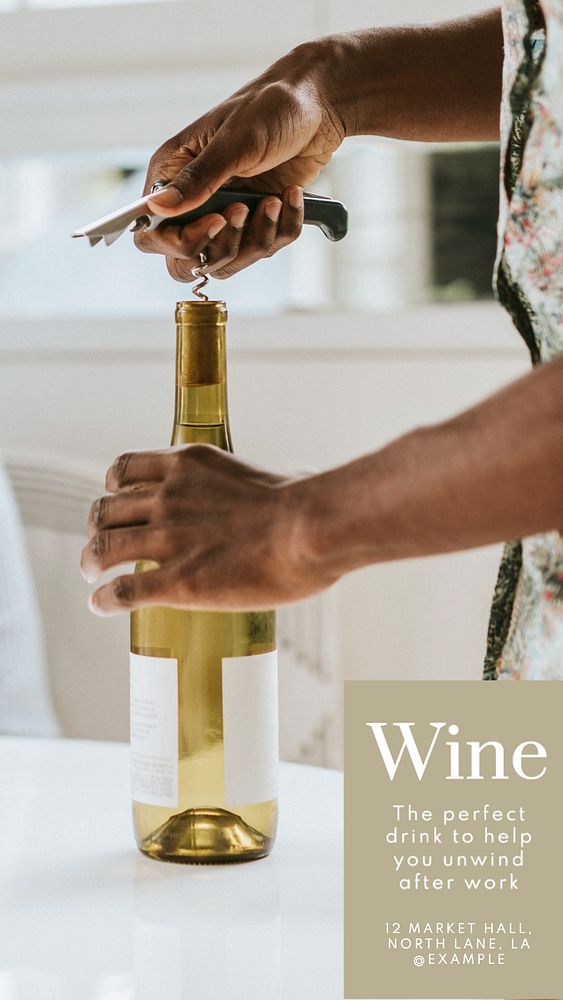 Wine Instagram story template, editable text