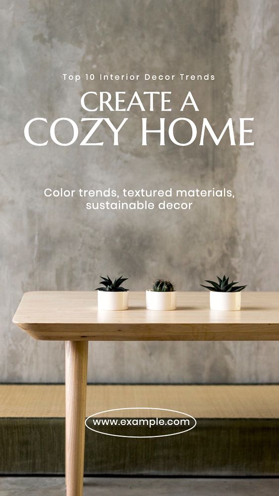 Cozy home  Instagram story template, editable text