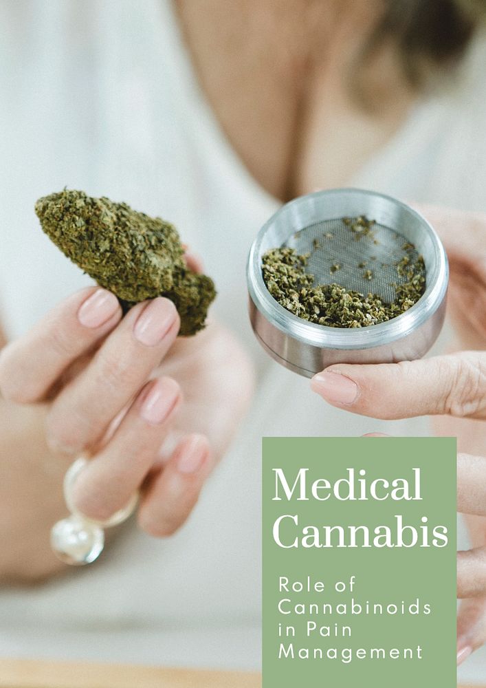 Medical cannabis poster template, editable text and design