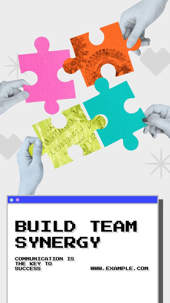 Build team synergy  Instagram story template, editable text