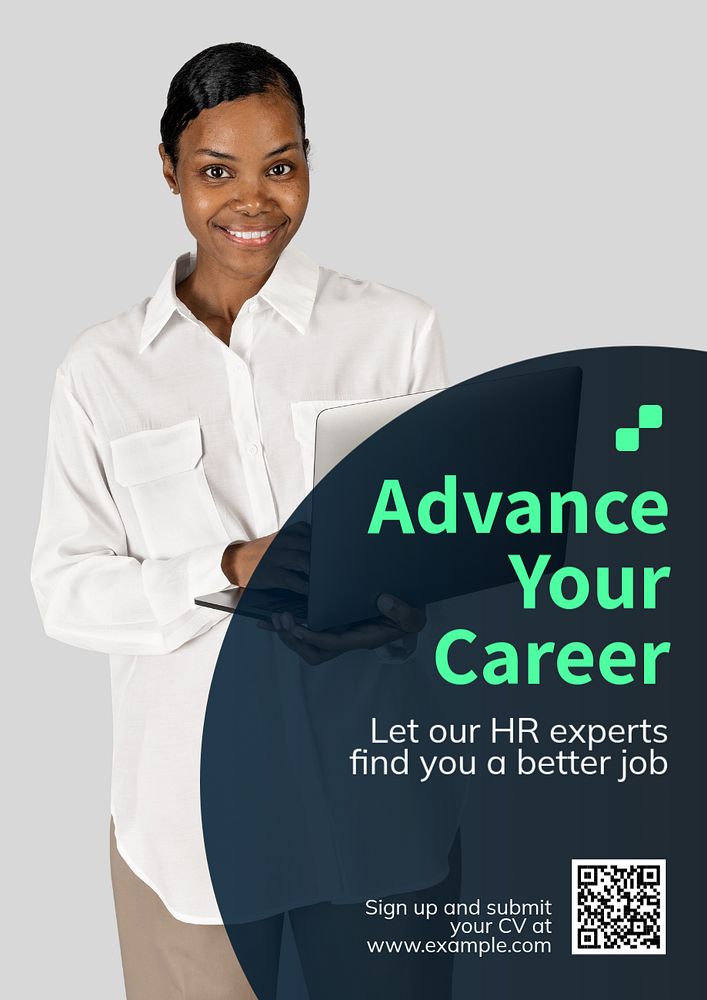 Advance your career poster template, editable text and design