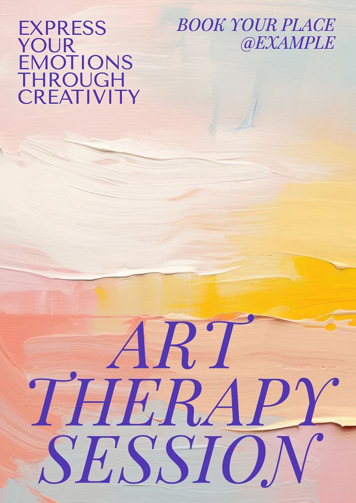 Art therapy session  poster template, editable text and design