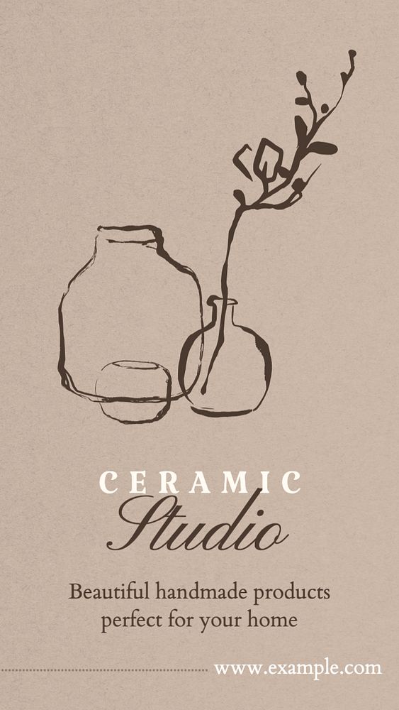 Ceramic studio  Instagram story template, editable text