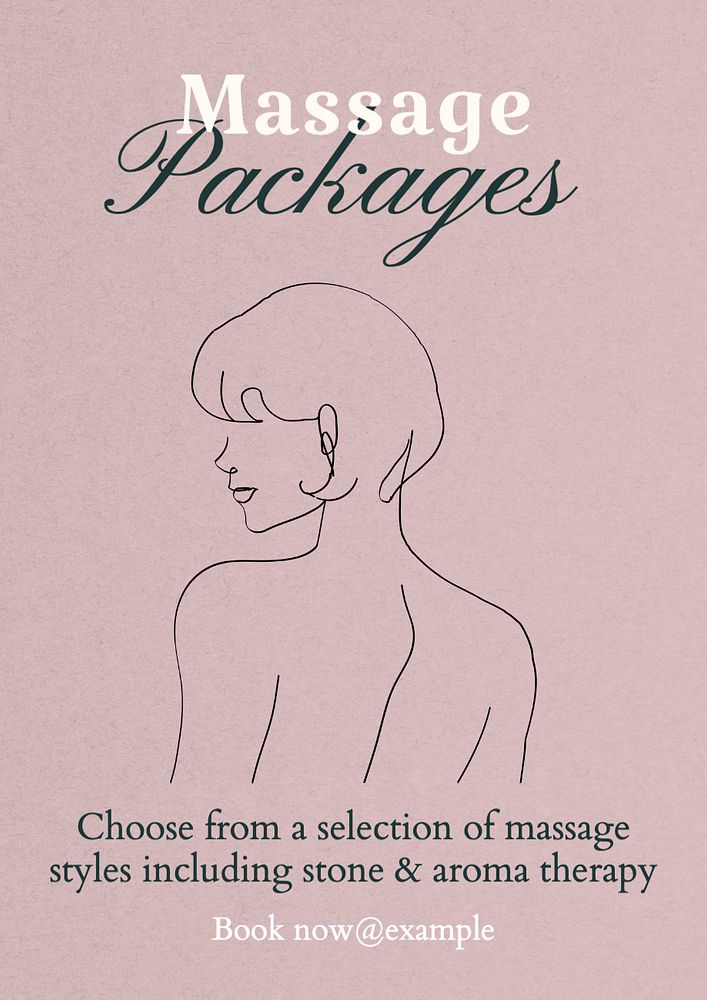 Massage packages  poster template, editable text and design