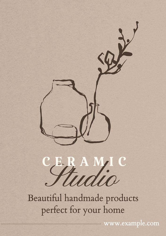 Ceramic studio  poster template, editable text and design