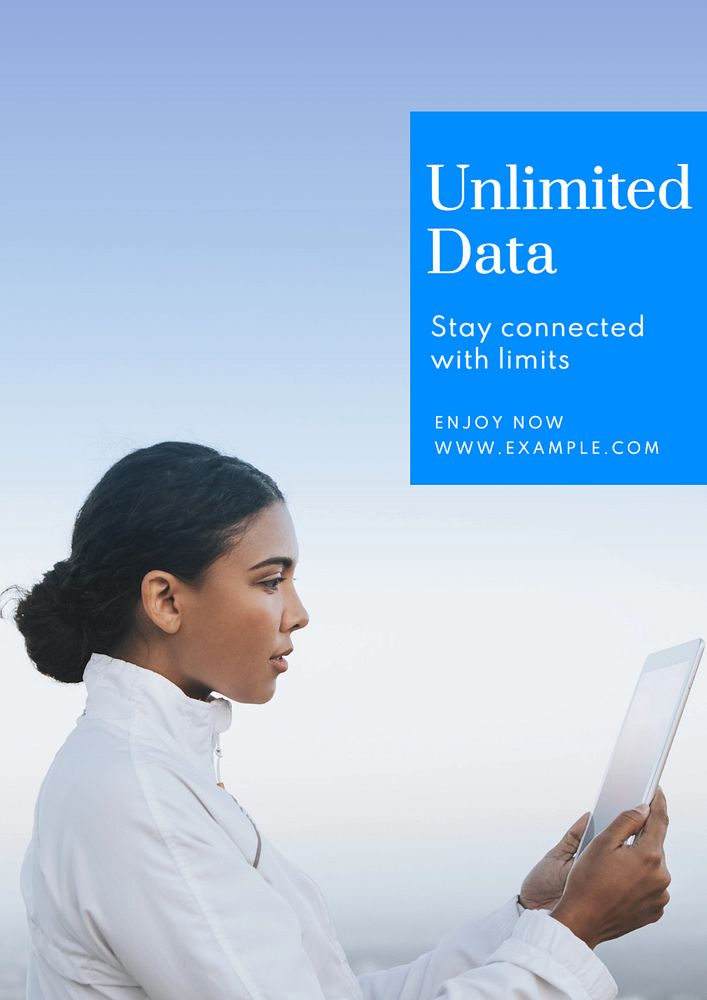 Unlimited internet data poster template, editable text and design