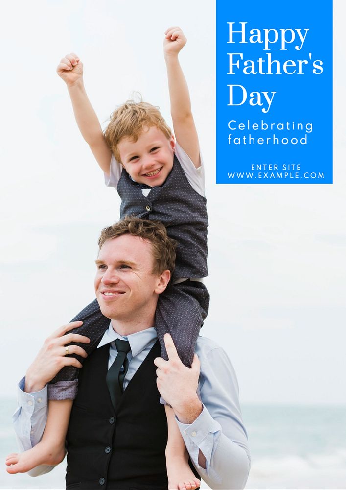 Happy father's day poster template, editable text and design