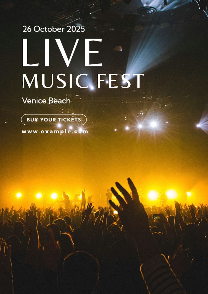 Music festival  poster template, editable text and design