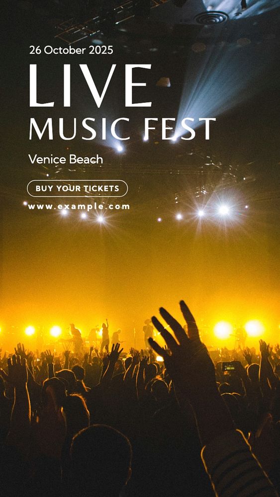 Music festival  Instagram story template, editable text