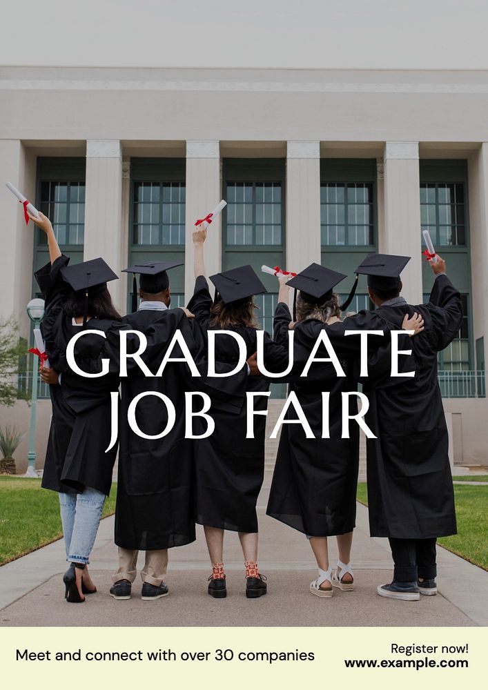 Graduate job fair  poster template, editable text and design